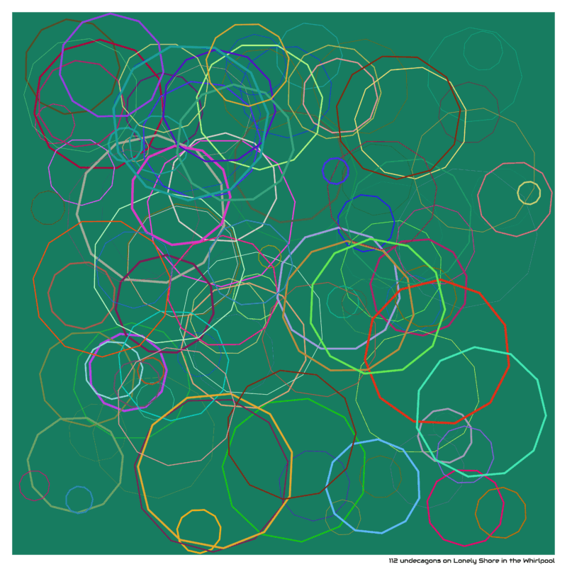 112 undecagons on Lonely Shore in the Whirlpool
