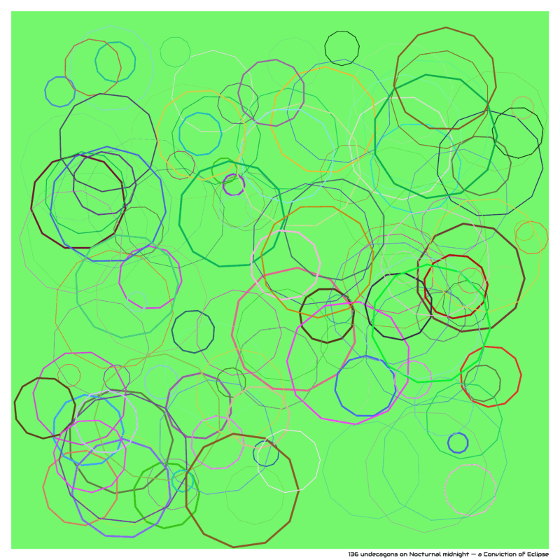 136 undecagons on Nocturnal midnight — a Conviction of Eclipse