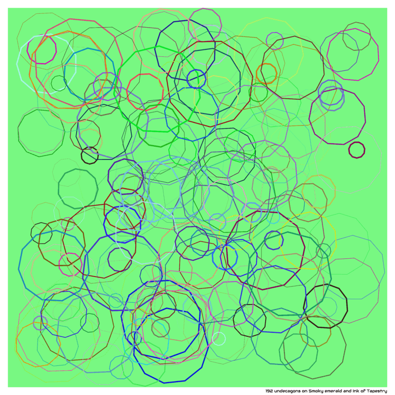 192 undecagons on Smoky emerald and Ink of Tapestry