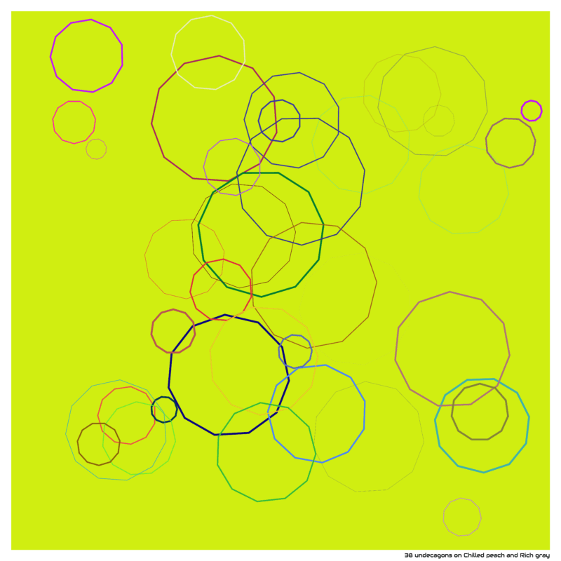 38 undecagons on Chilled peach and Rich gray