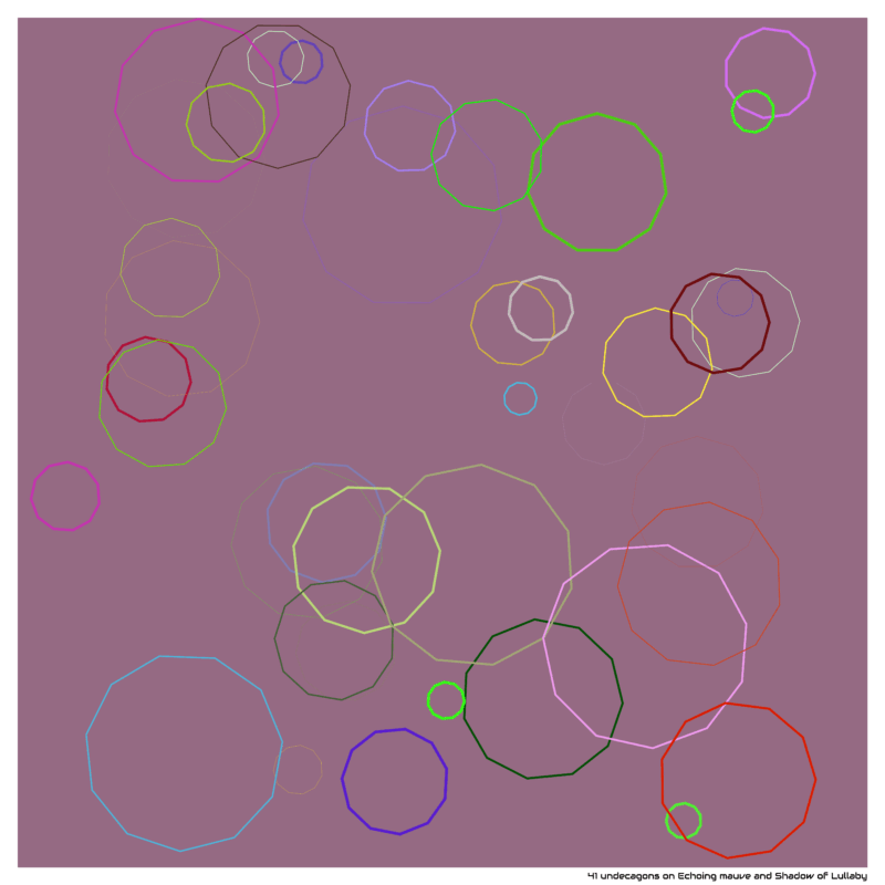 41 undecagons on Echoing mauve and Shadow of Lullaby