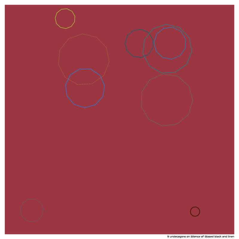 9 undecagons on Silence of Glazed black and linen