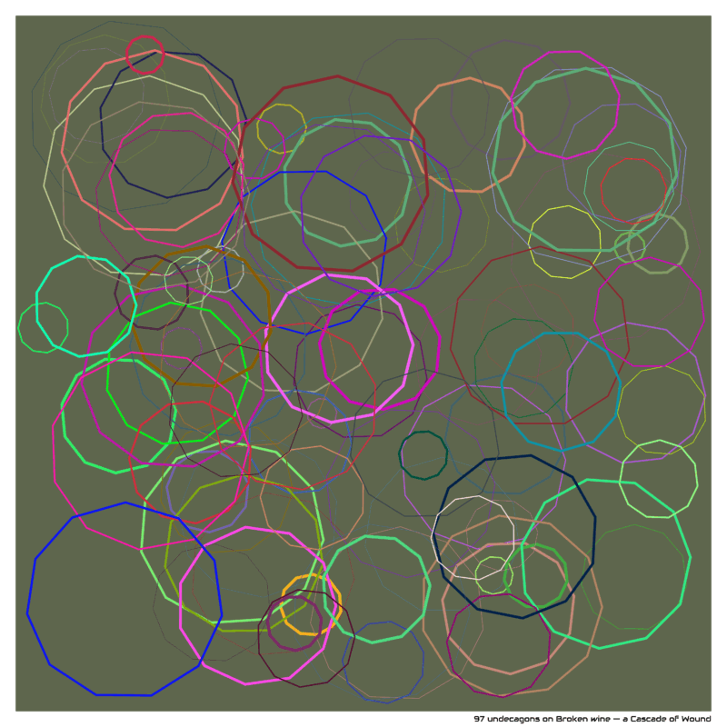 97 undecagons on Broken wine — a Cascade of Wound