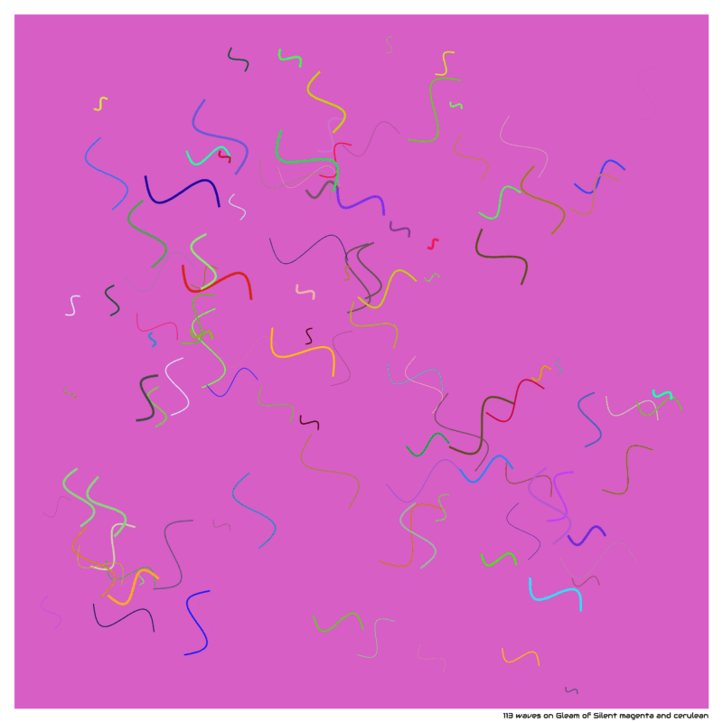 113 waves on Gleam of Silent magenta and cerulean