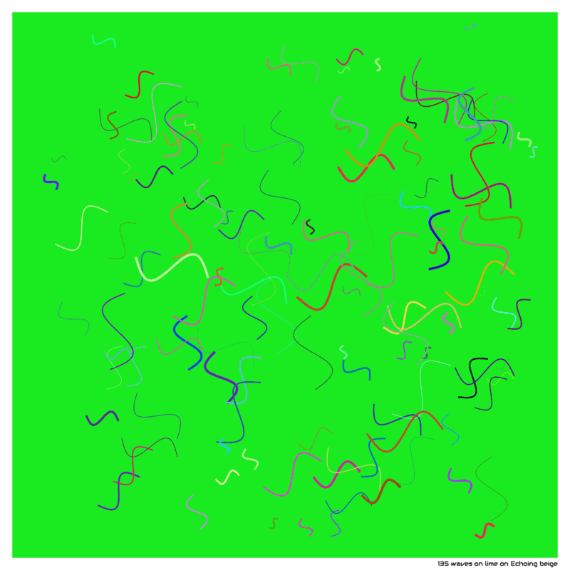 135 waves on lime on Echoing beige