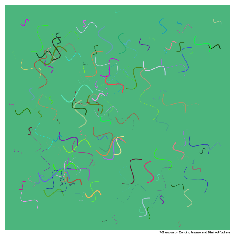 145 waves on Dancing bronze and Stained fuchsia
