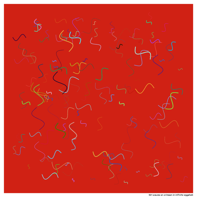 154 waves on crimson in Infinite eggshell