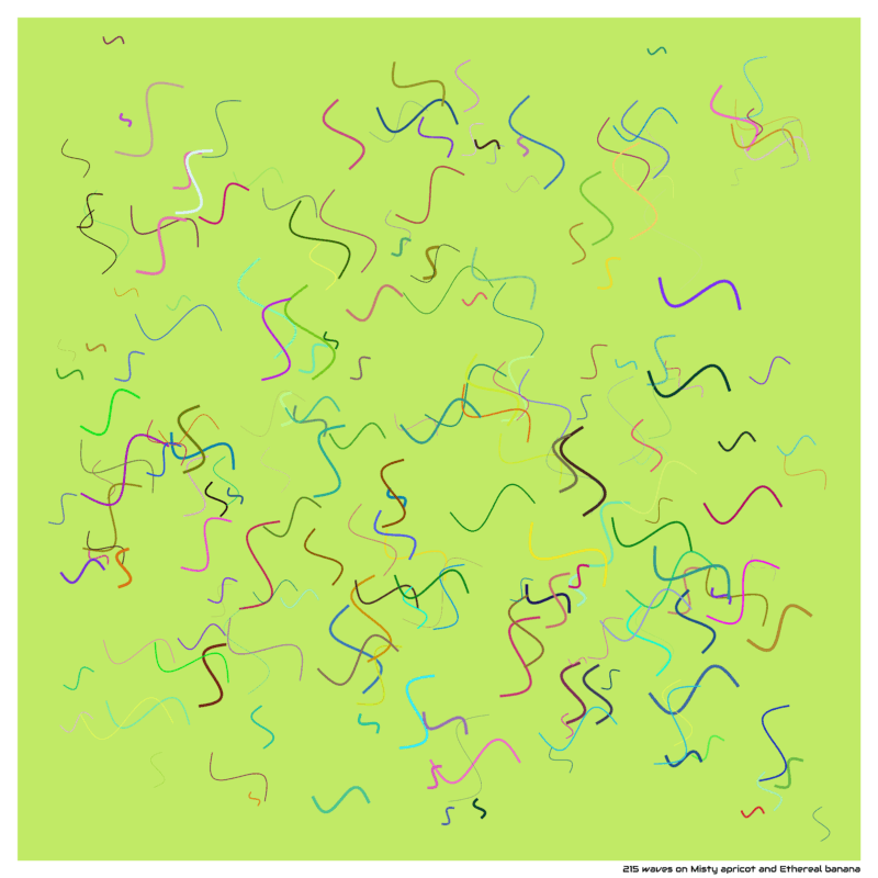 215 waves on Misty apricot and Ethereal banana