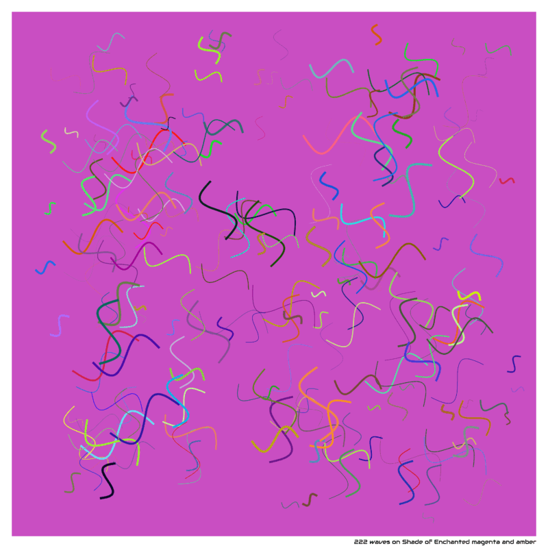 222 waves on Shade of Enchanted magenta and amber