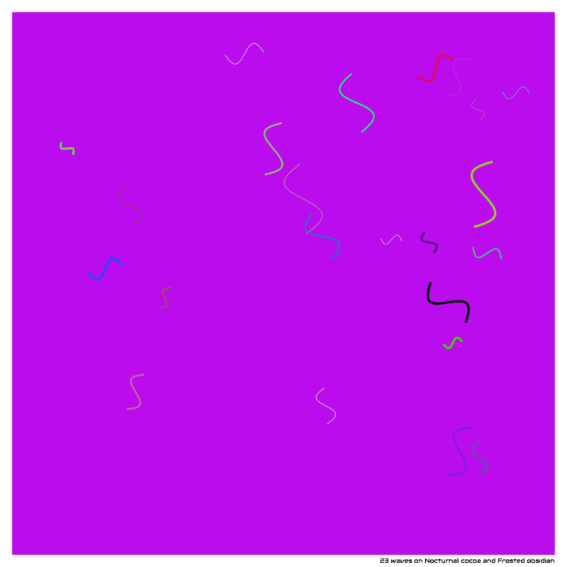 23 waves on Nocturnal cocoa and Frosted obsidian