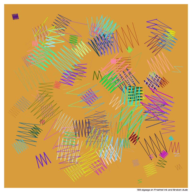 133 zigzags on Frosted ink and Broken dusk