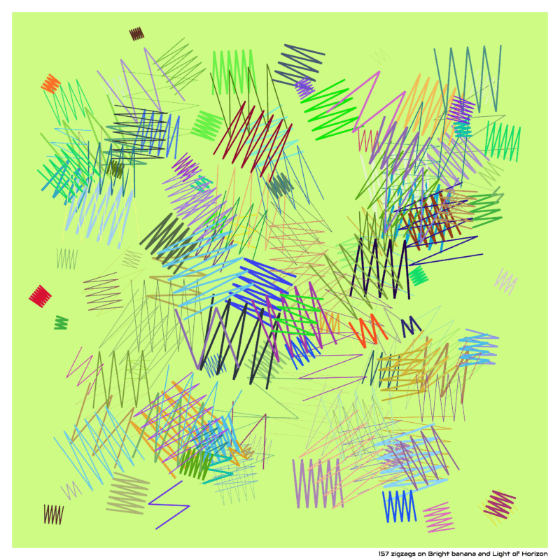 157 zigzags on Bright banana and Light of Horizon