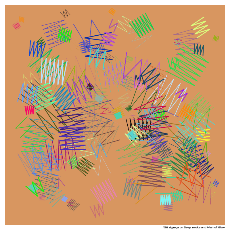 158 zigzags on Deep smoke and Wish of Glow