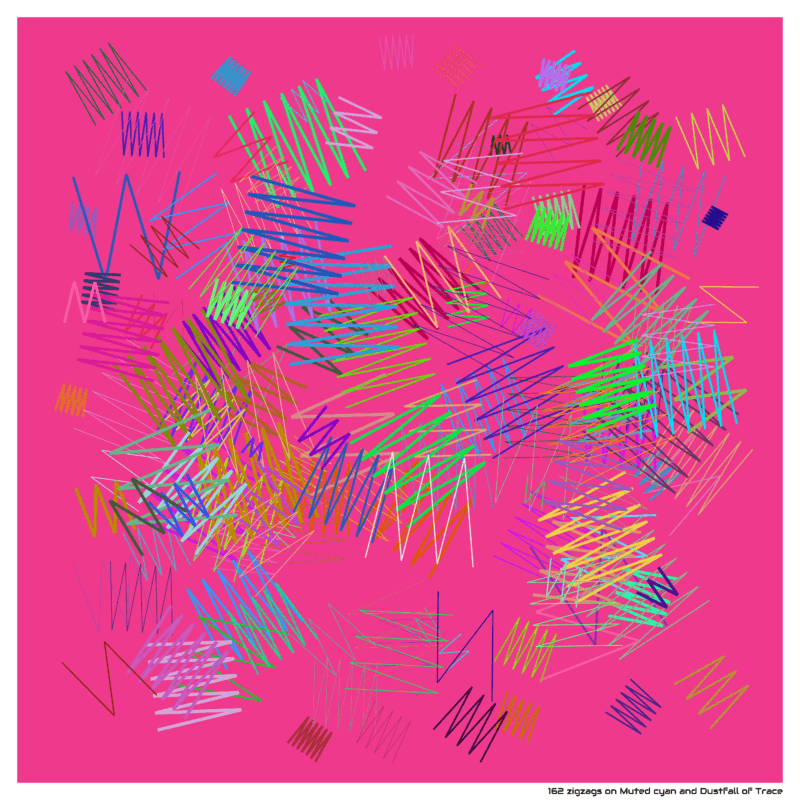 162 zigzags on Muted cyan and Dustfall of Trace