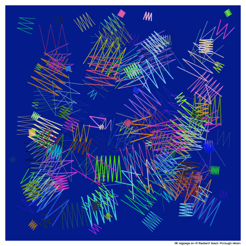 181 zigzags on A Radiant black through Moon