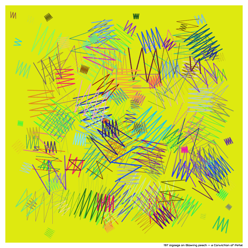 197 zigzags on Glowing peach — a Conviction of Petal