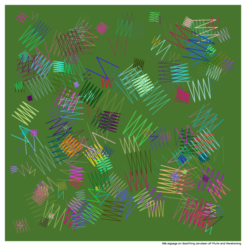 198 zigzags on Soothing cerulean of Flute and Awakening