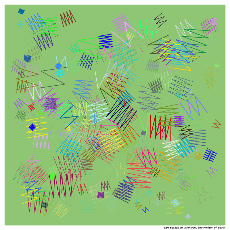 224 zigzags on Vivid ivory and Horizon of Signal