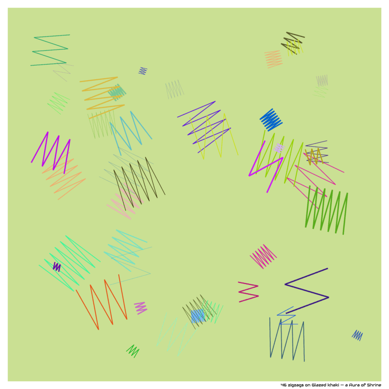 46 zigzags on Glazed khaki — a Aura of Shrine