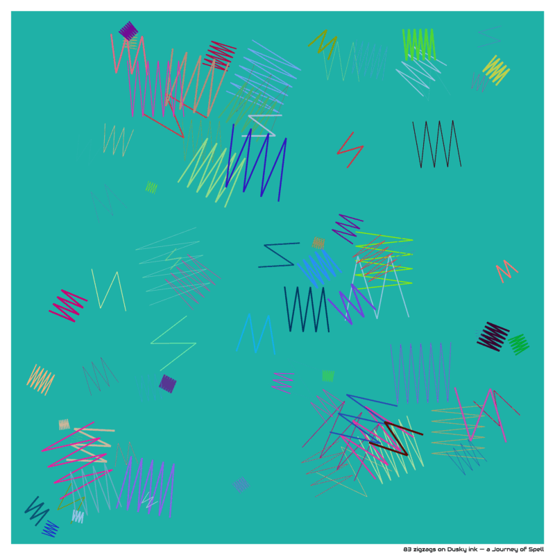 83 zigzags on Dusky ink — a Journey of Spell