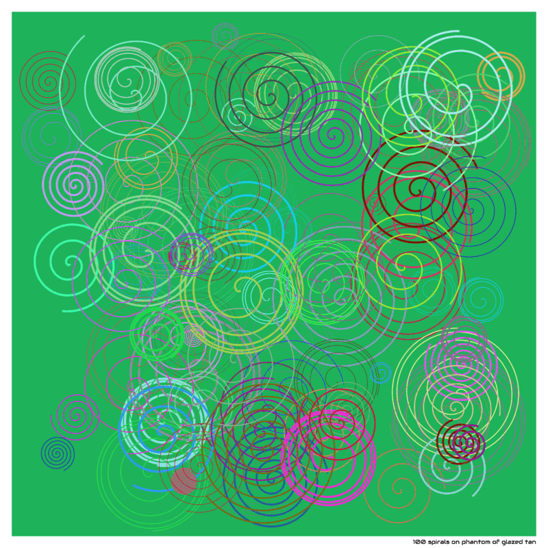 100 spirals on phantom of glazed tan