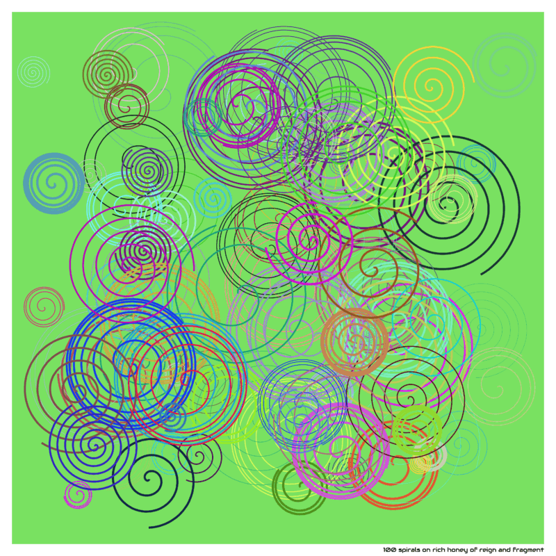 100 spirals on rich honey of reign and fragment