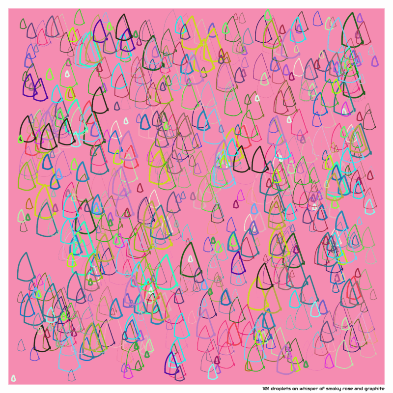 101 droplets on whisper of smoky rose and graphite