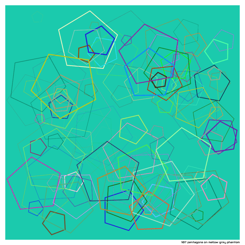 107 pentagons on mellow grey phantom