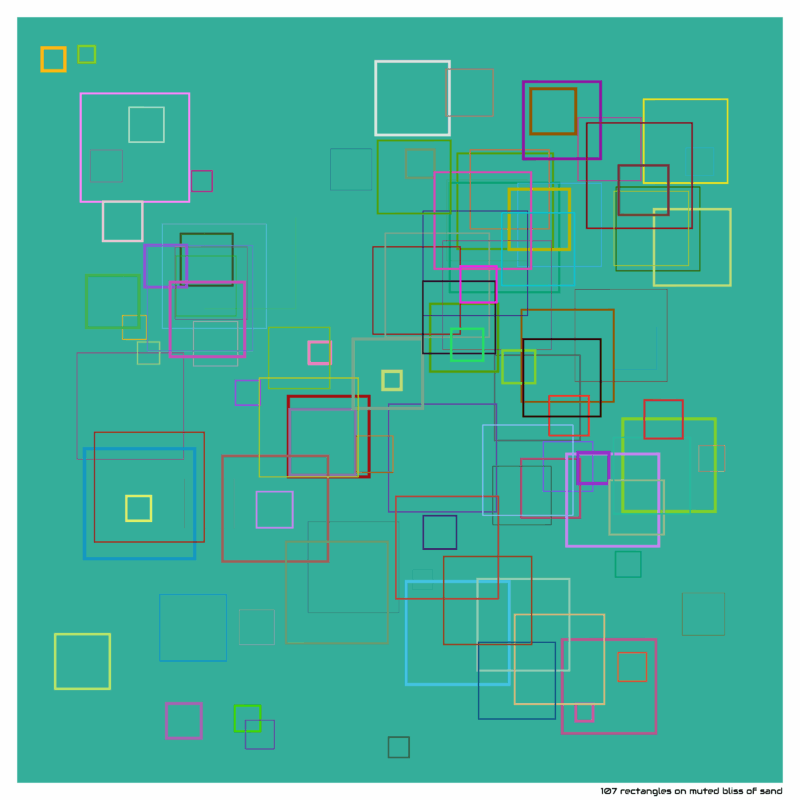 107 rectangles on muted bliss of sand