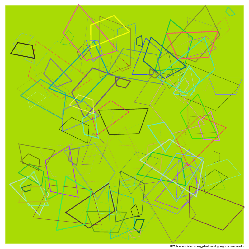 107 trapezoids on eggshell and grey in crescendo