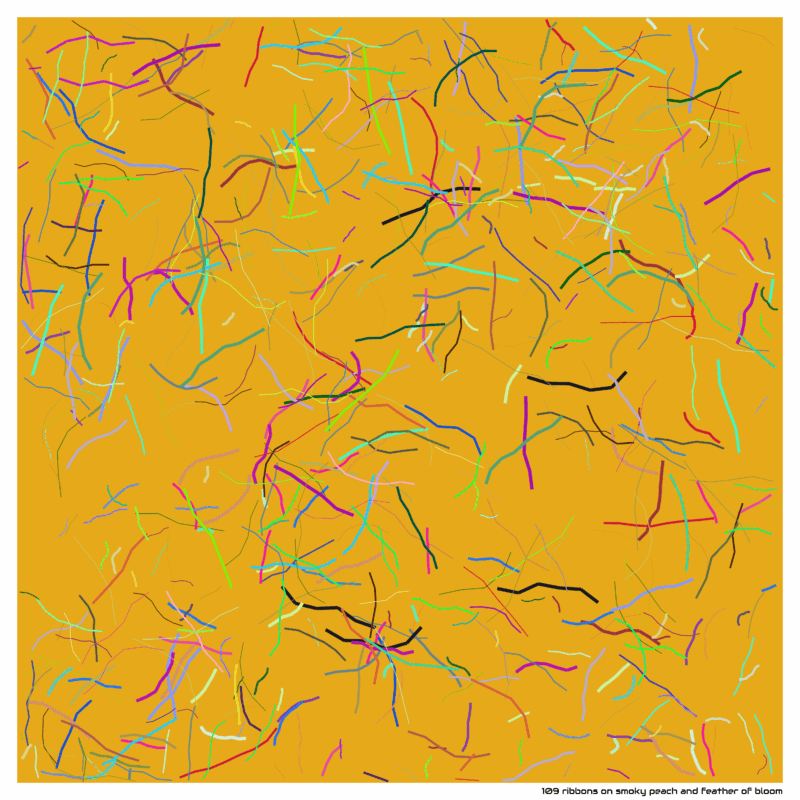 109 ribbons on smoky peach and feather of bloom