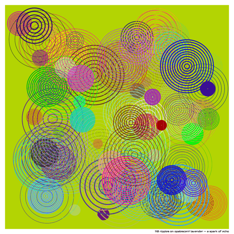 110 ripples on opalescent lavender — a spark of echo
