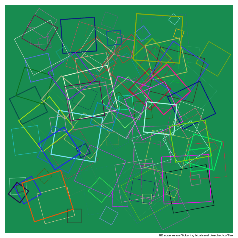 110 squares on flickering blush and bleached coffee