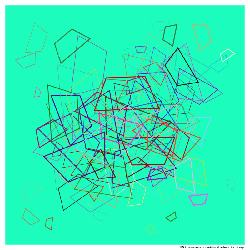 110 trapezoids on void and salmon in mirage