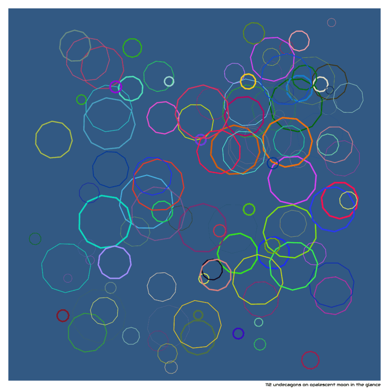 112 undecagons on opalescent moon in the glance