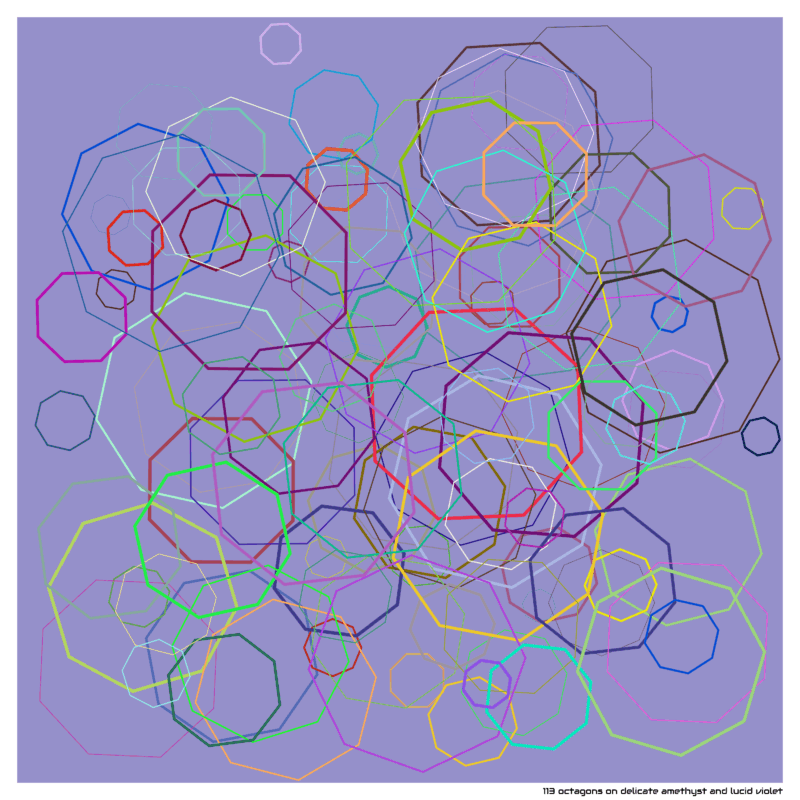 113 octagons on delicate amethyst and lucid violet