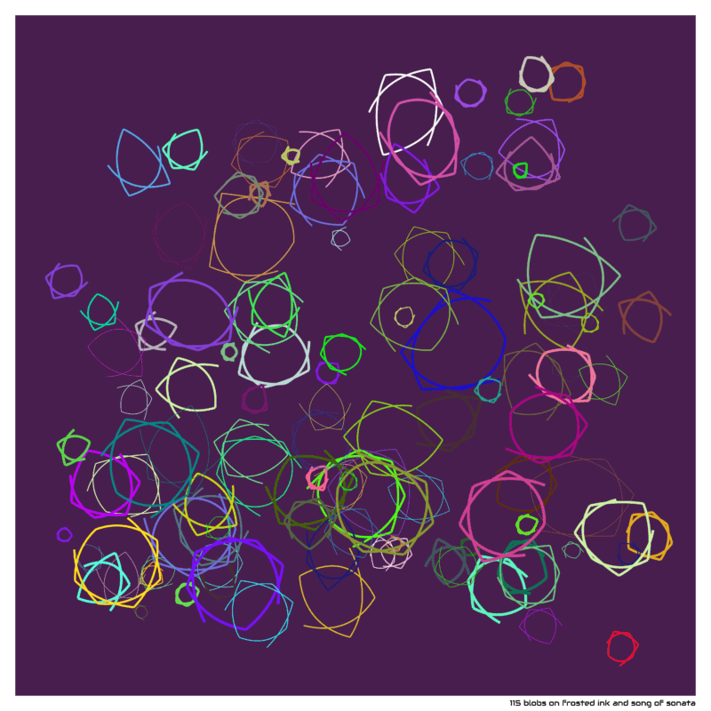 115 blobs on frosted ink and song of sonata