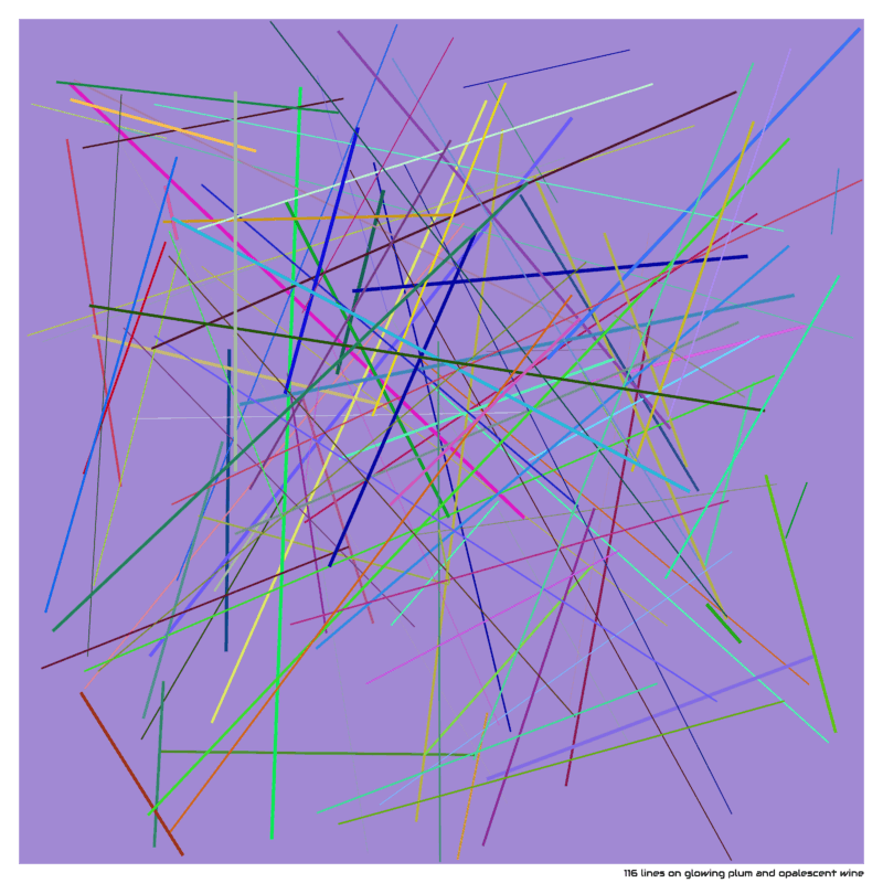 116 lines on glowing plum and opalescent wine