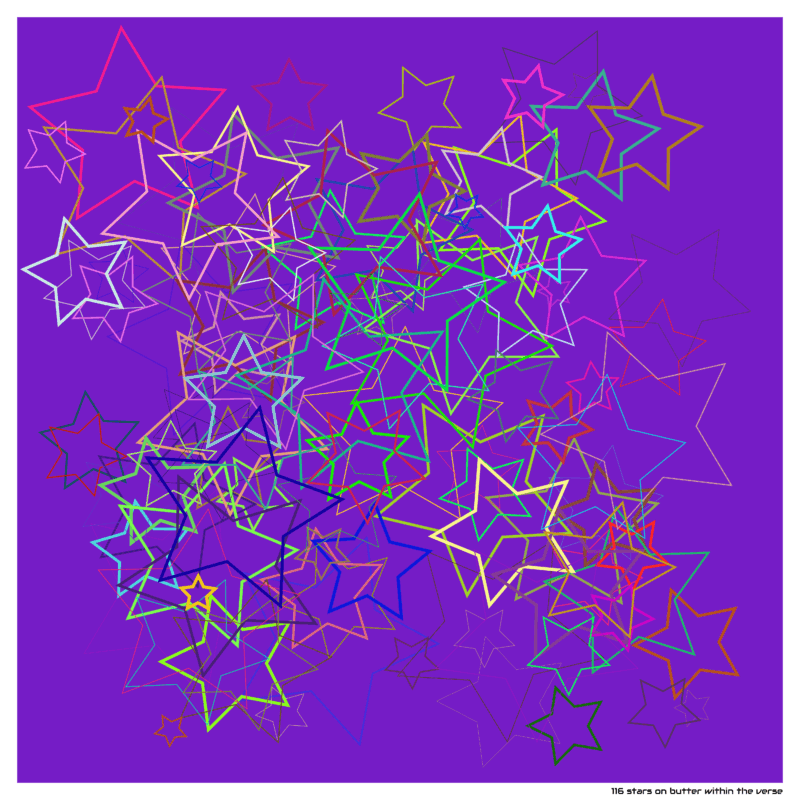 116 stars on butter within the verse