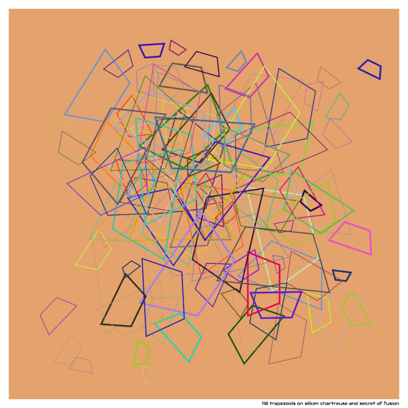 118 trapezoids on Silken chartreuse and Secret of Fusion
