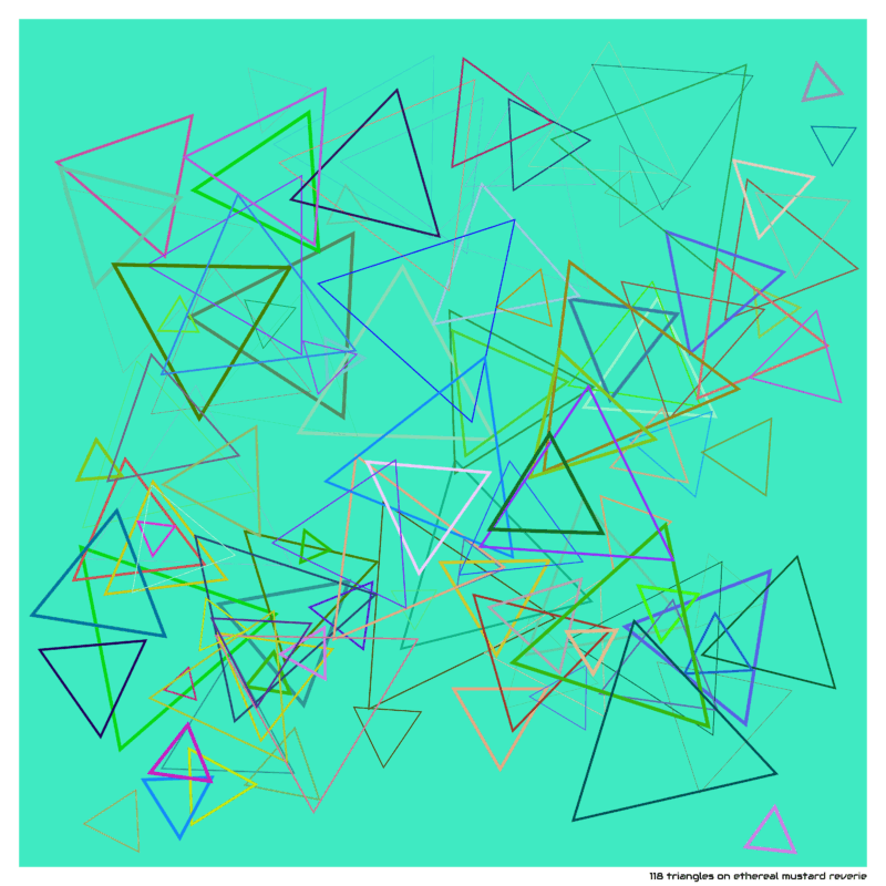 118 triangles on ethereal mustard reverie