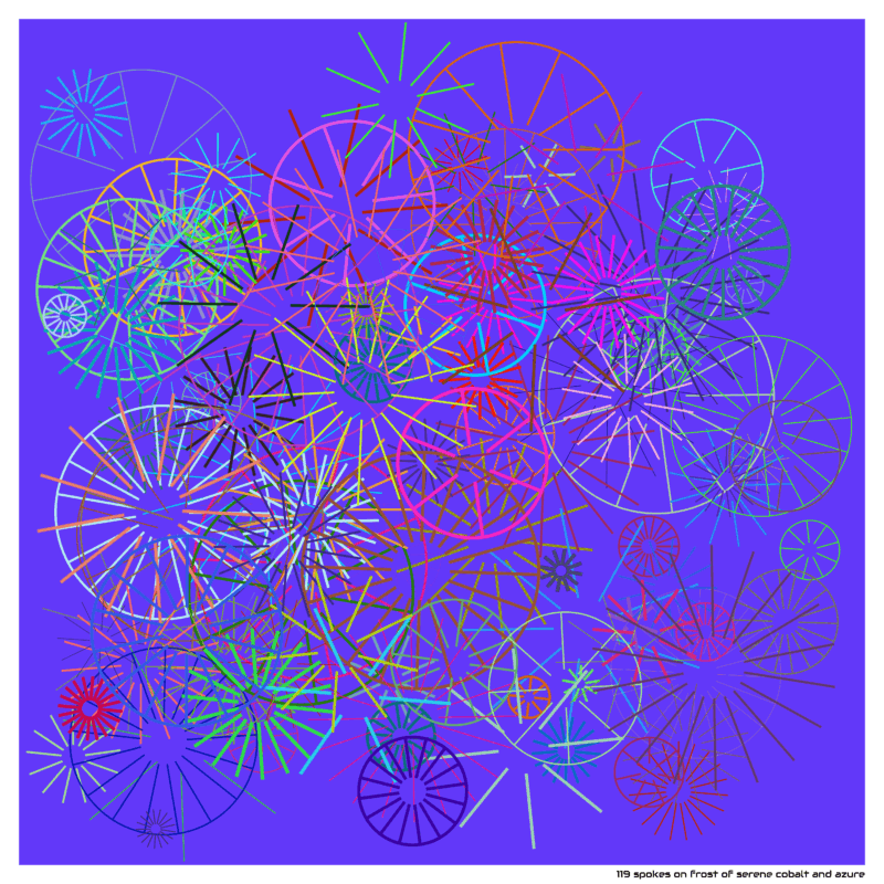 119 spokes on frost of serene cobalt and azure