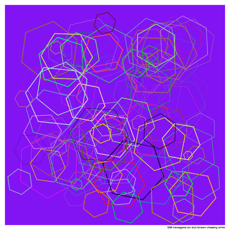 120 hexagons on dull brown chasing whim