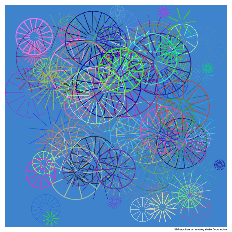 120 spokes on smoky slate from spire