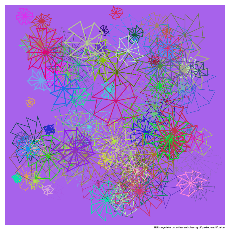122 crystals on ethereal cherry of petal and fusion