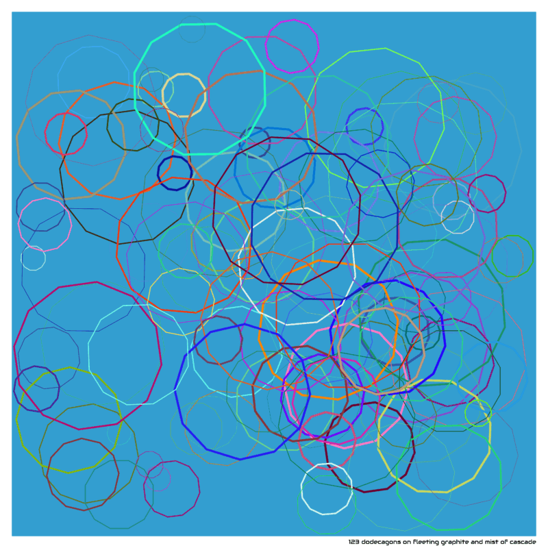 123 dodecagons on fleeting graphite and mist of cascade
