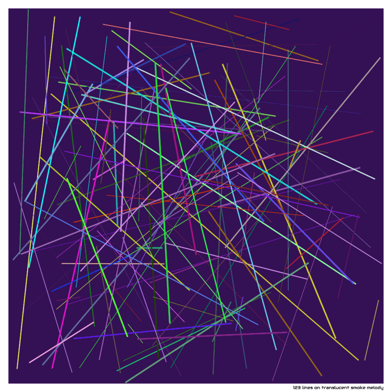 123 lines on translucent smoke melody