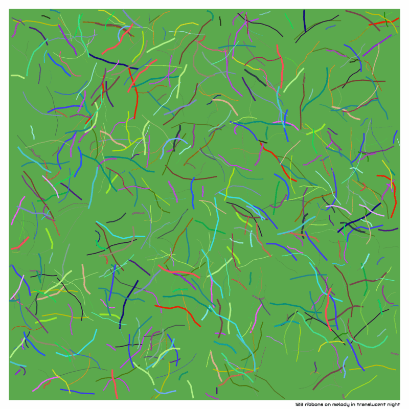 123 ribbons on melody in translucent night
