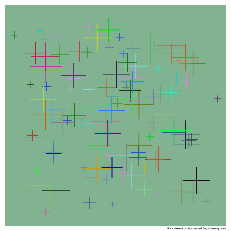 124 crosses on burnished fog chasing dust