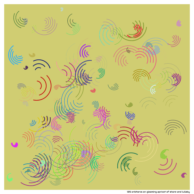 125 orbitarcs on Gleaming apricot of Shore and Lullaby